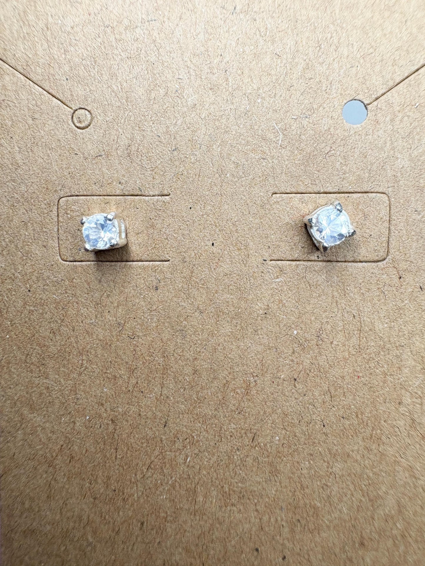 Sterling silver stud earrings with 3mm blue sheen moonstone gems.