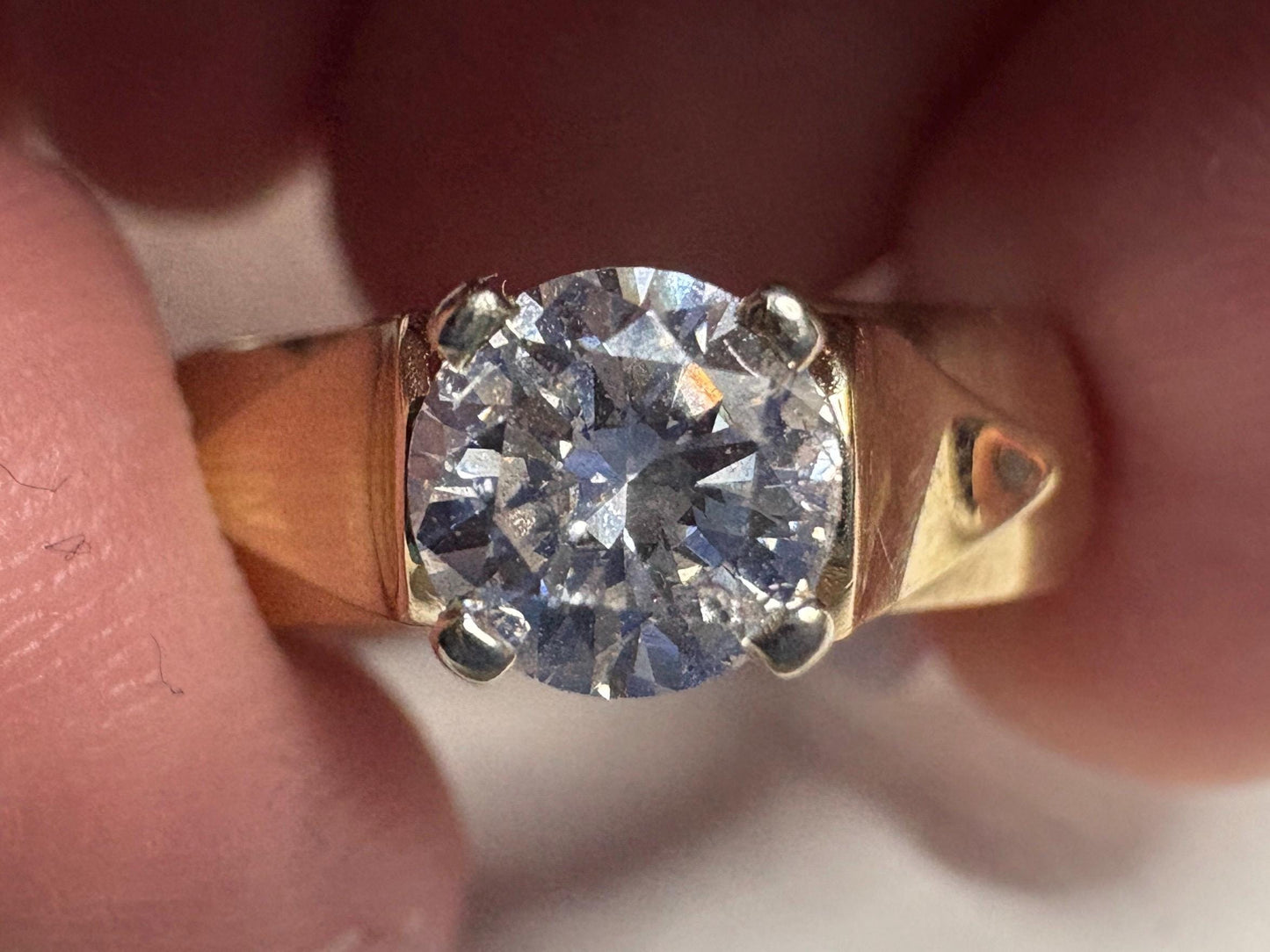 Vintage 14k gold ring with a .75ct solitaire diamond.
