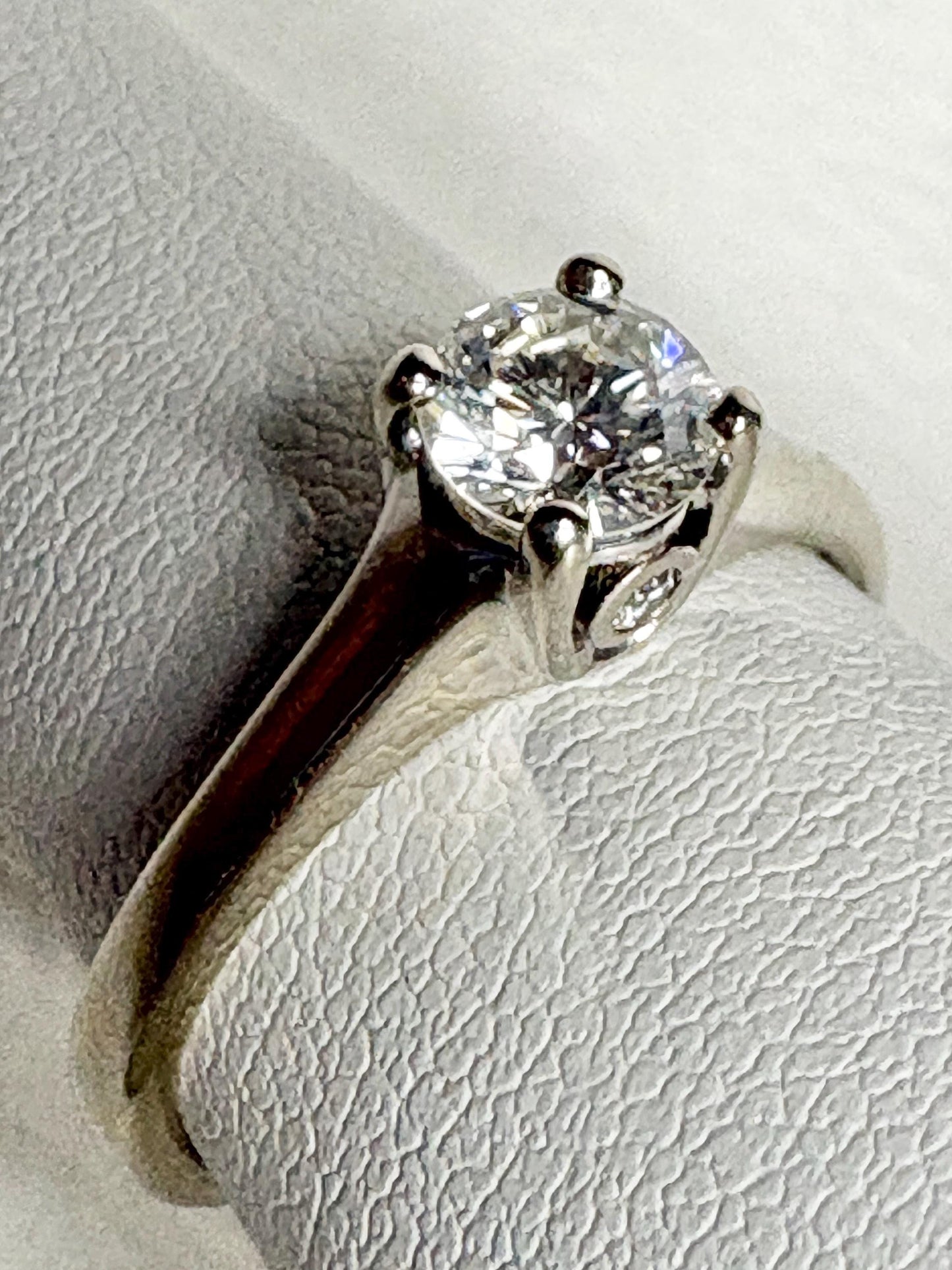 Classic Diamond Solitaire Engagement Ring in Solid 14k White Gold .56ct ctr size 6 - NewLifeJewelryVault
