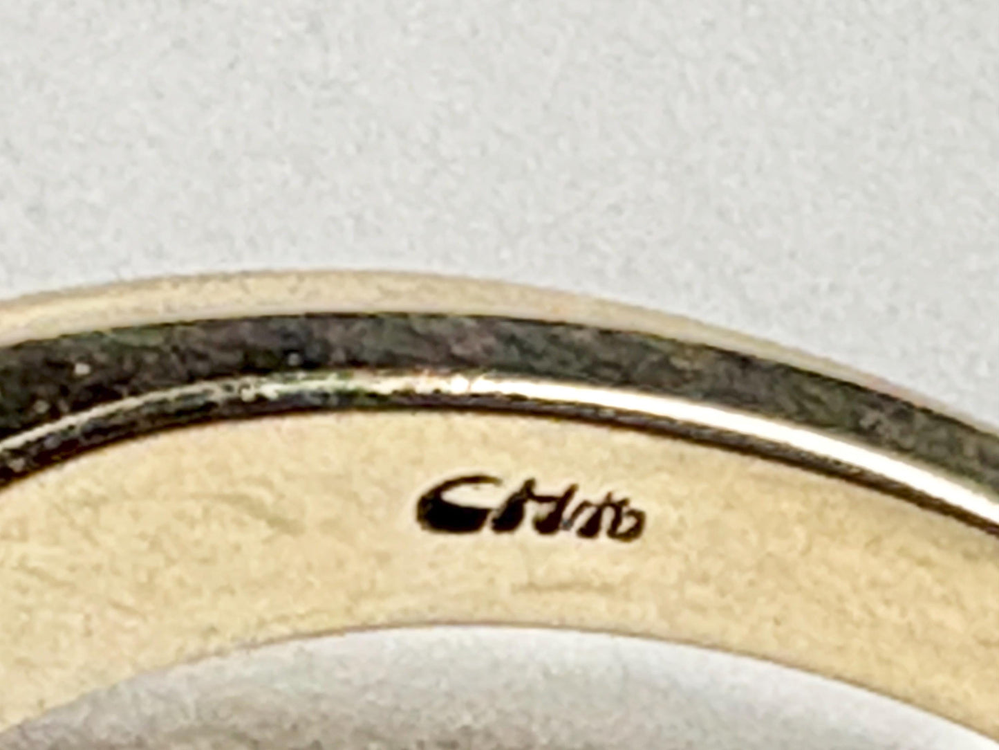 Trillion Tanzanite and Australian Opal Inlayed Band Ring Solid 14k Gold size 7.25 - NewLifeJewelryVault