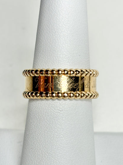 Van Cleef & Arpels Perlee Signature band ring in 18k gold.