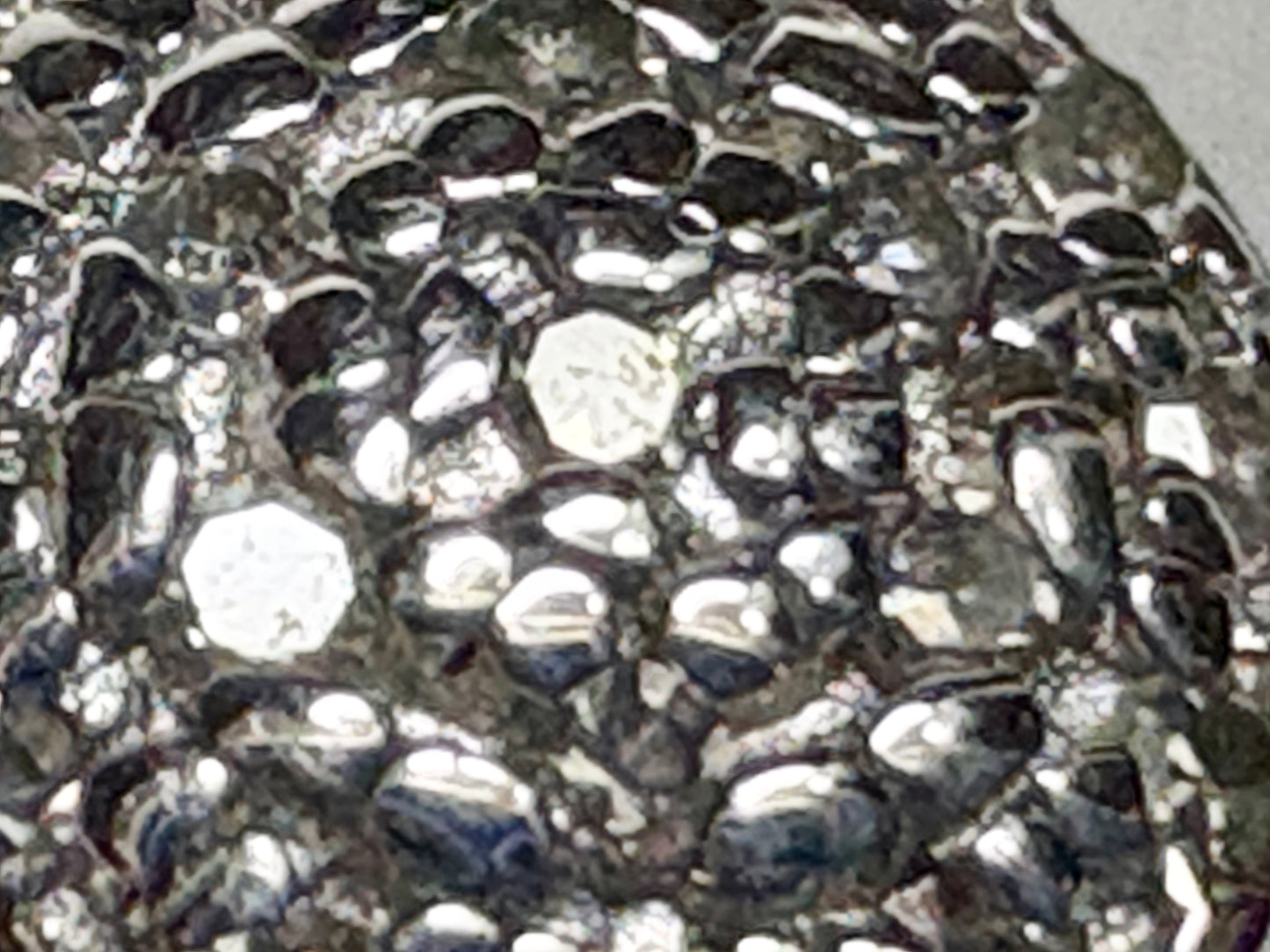 Monica Vinader sterling silver ring with micro pave natural diamonds.