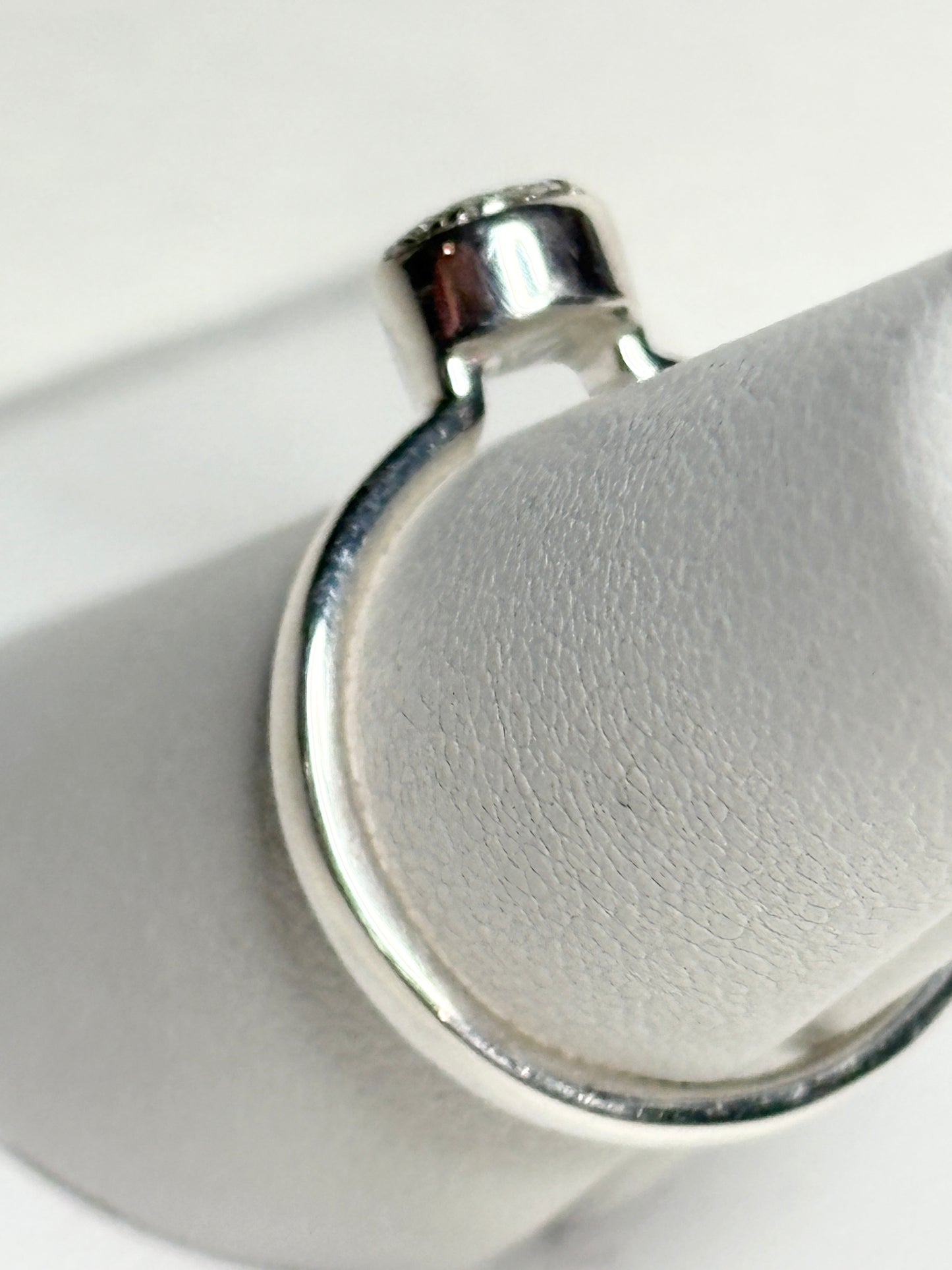 Monica Vinader sterling silver ring with pave diamonds.