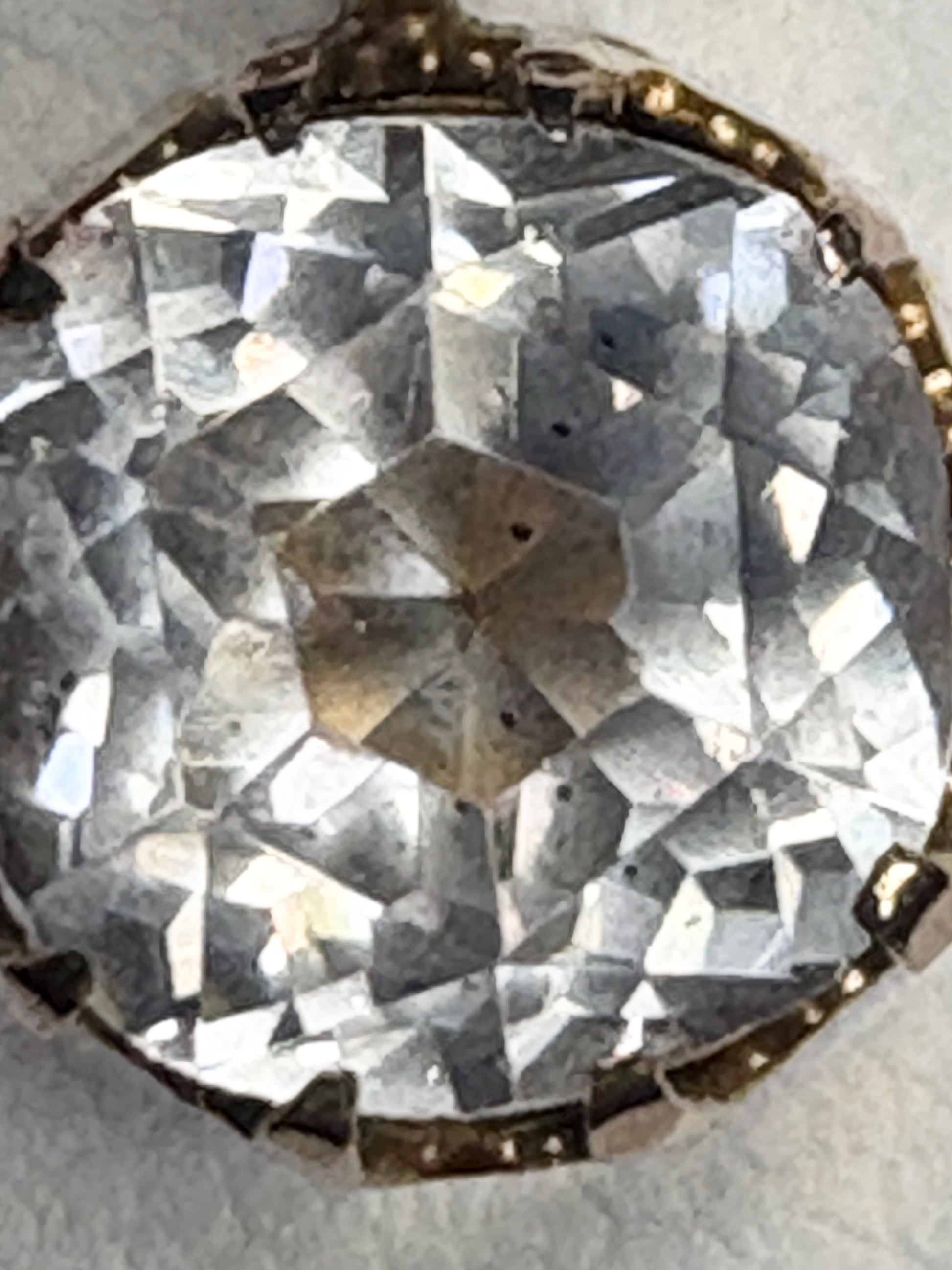 Antique Victorian rock crystal quartz pendant necklace in 14k gold.