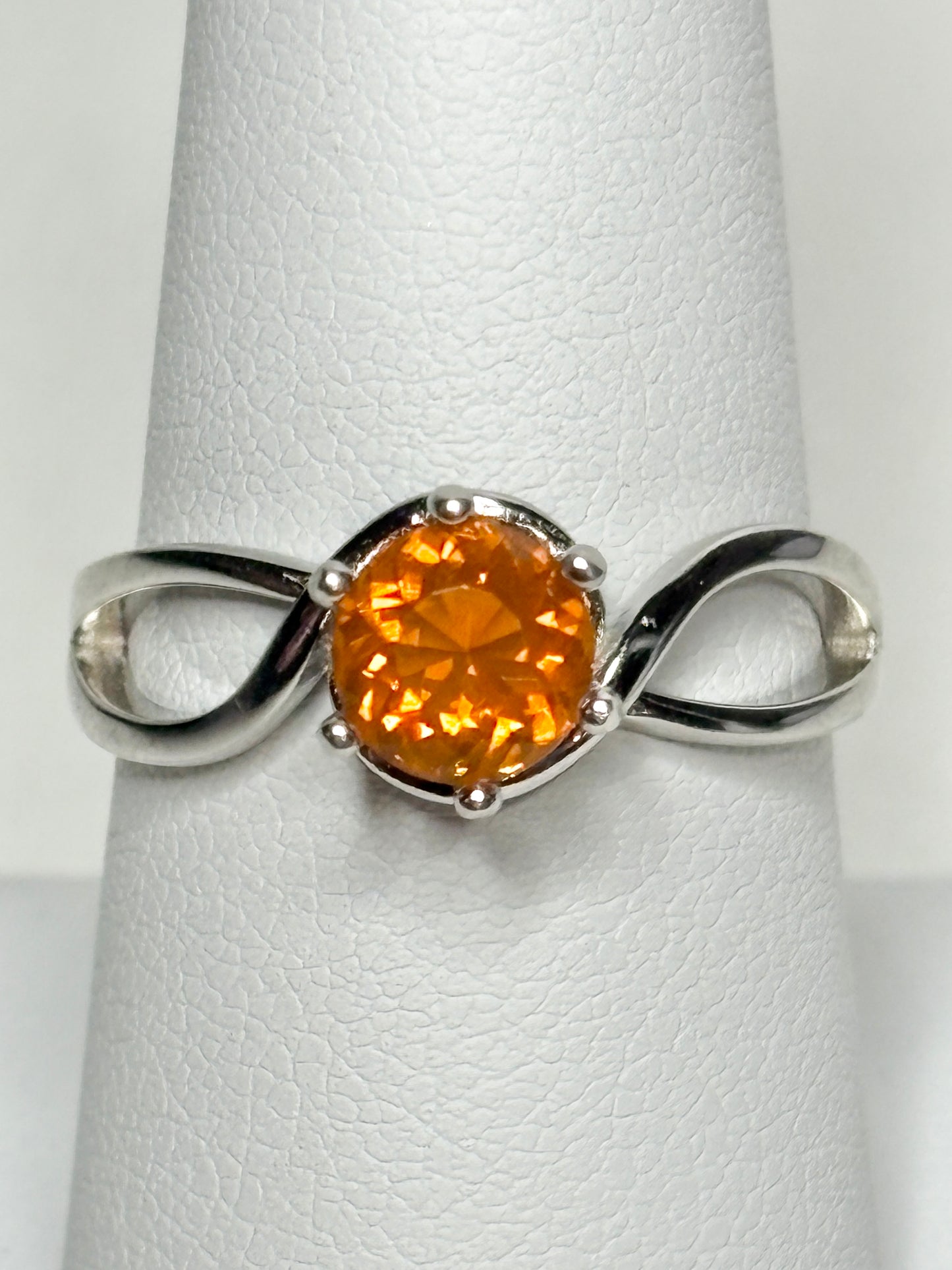 Oregon fire opal ring in sterling silver size 8.