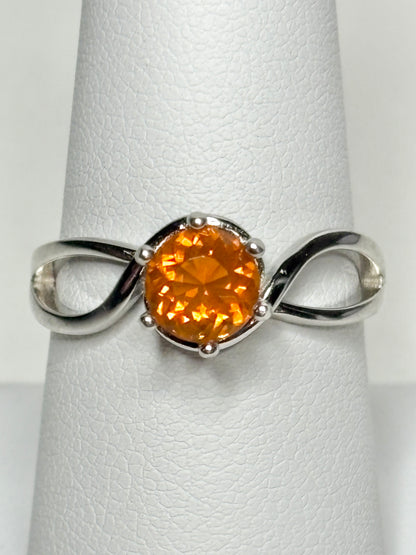 Oregon fire opal ring in sterling silver size 8.