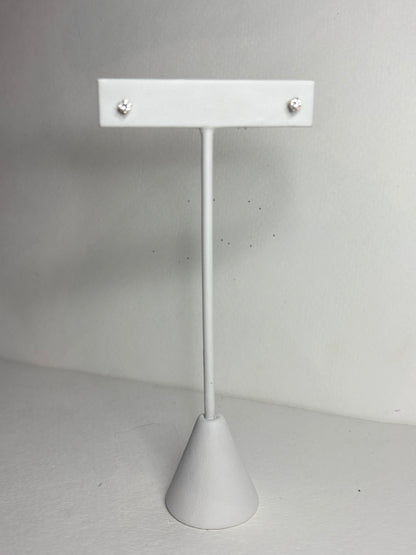 Natural simple diamond solitaire stud earrings in solid 14k gold.