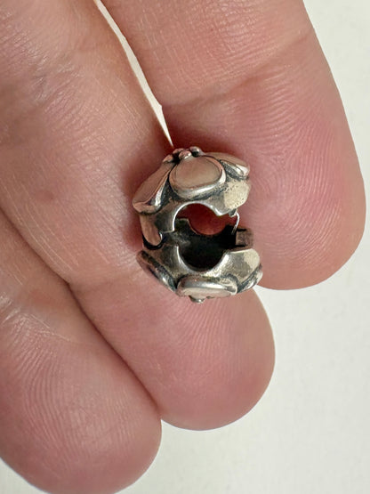 Pandora sterling silver cherry blossom stopper bead on an adjustable chain.