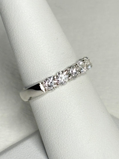 Natural Diamond Anniversary Band Ring by Benchmark Solid 14k gold size 7