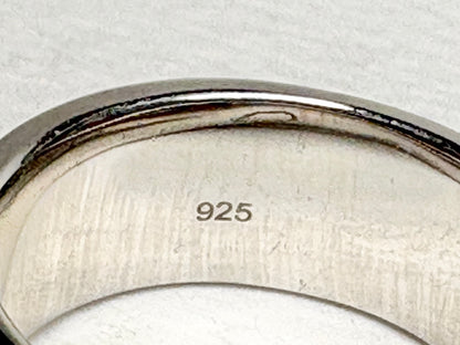 Colorful Enamel Cat Ring with Crystals in Sterling Silver Wide Band 9mm size 7