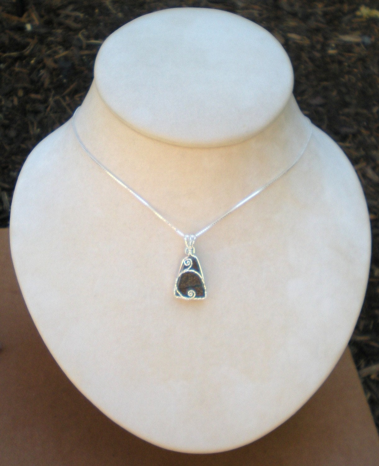 Koroit Boulder Opal sterling silver wire wrapped pendant