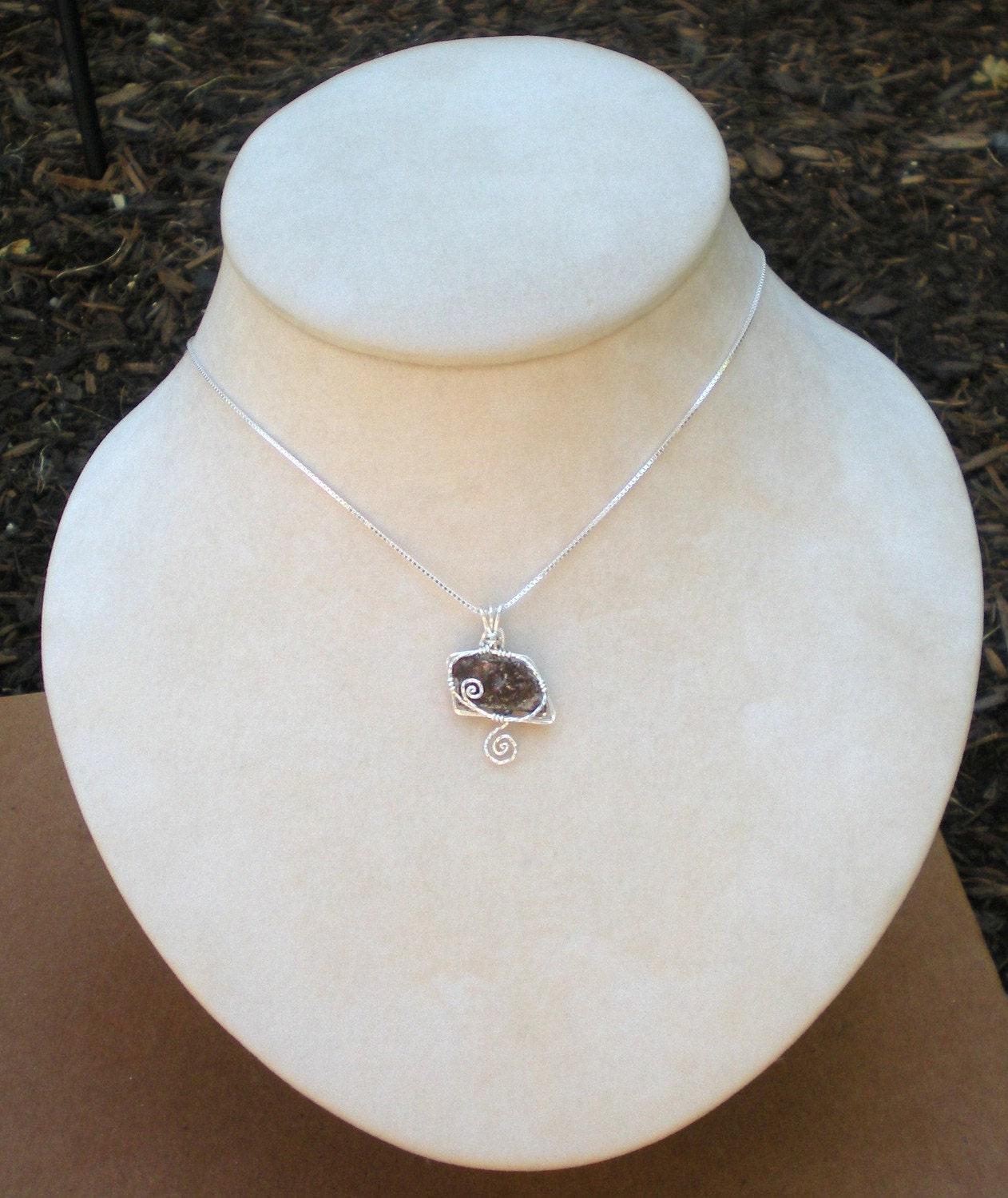 Koroit Boulder Opal Sterling Silver Wire Wrapped Pendant