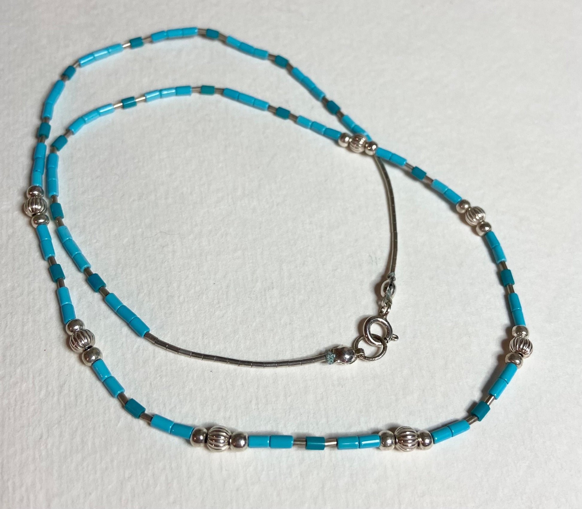 Sleeping Beauty Turquoise and sterling silver necklace