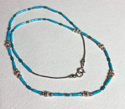 Sleeping Beauty Turquoise and sterling silver necklace