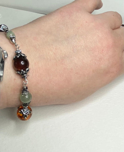 Multi gem beaded bracelet semi precious