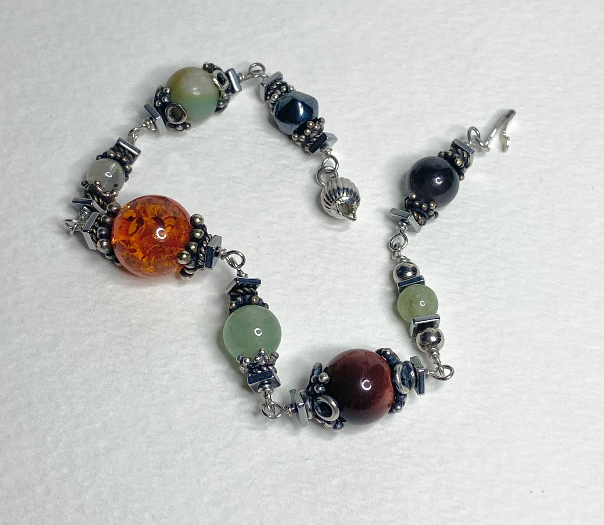 Multi gem beaded bracelet semi precious