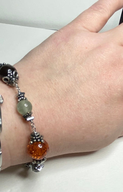 Multi gem beaded bracelet semi precious