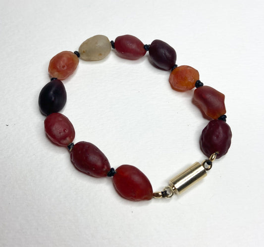 Gobi Desert Agate leather bracelet magnetic clasp