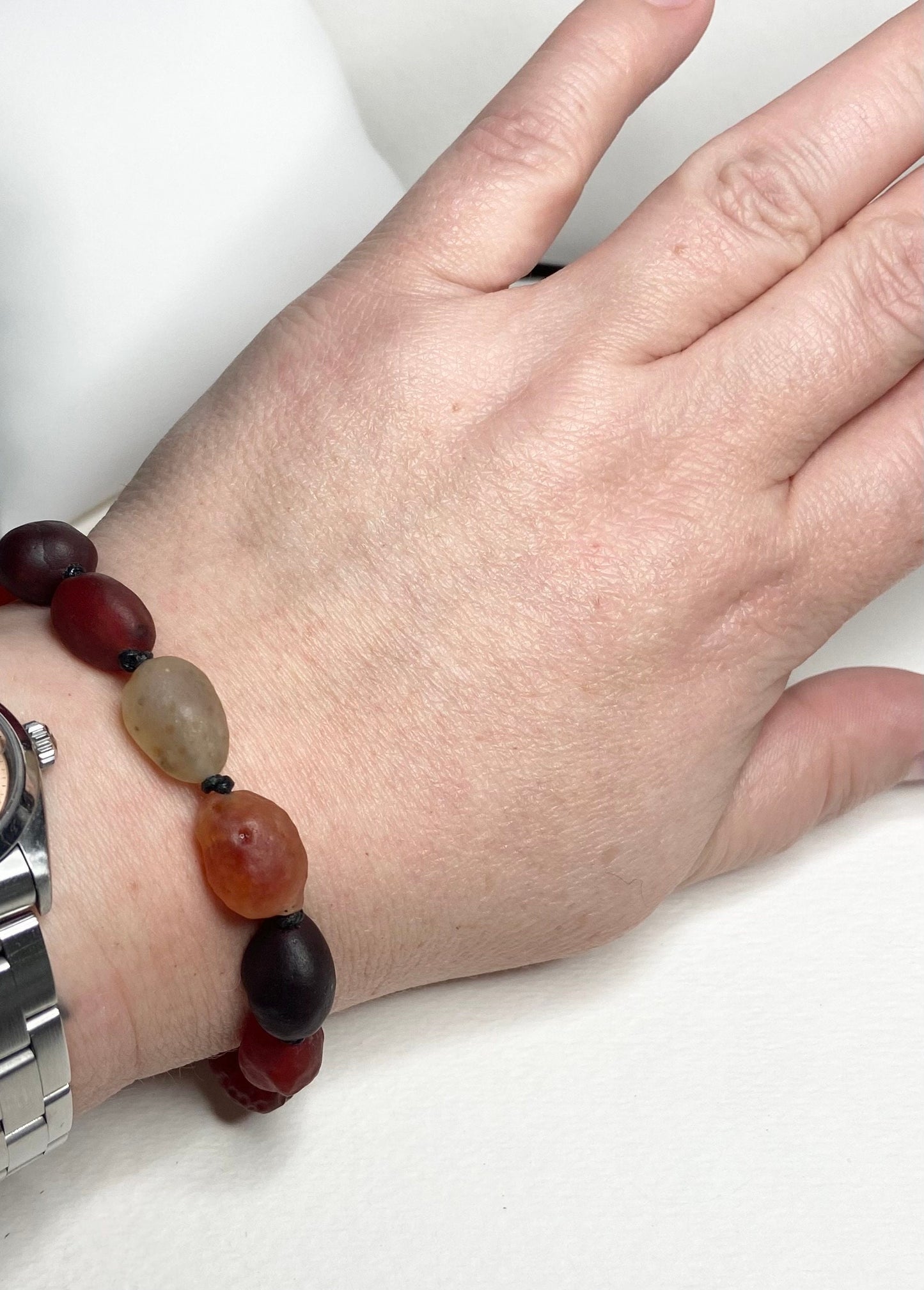 Gobi Desert Agate leather bracelet magnetic clasp