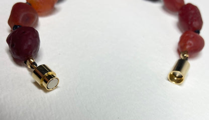 Gobi Desert Agate leather bracelet magnetic clasp