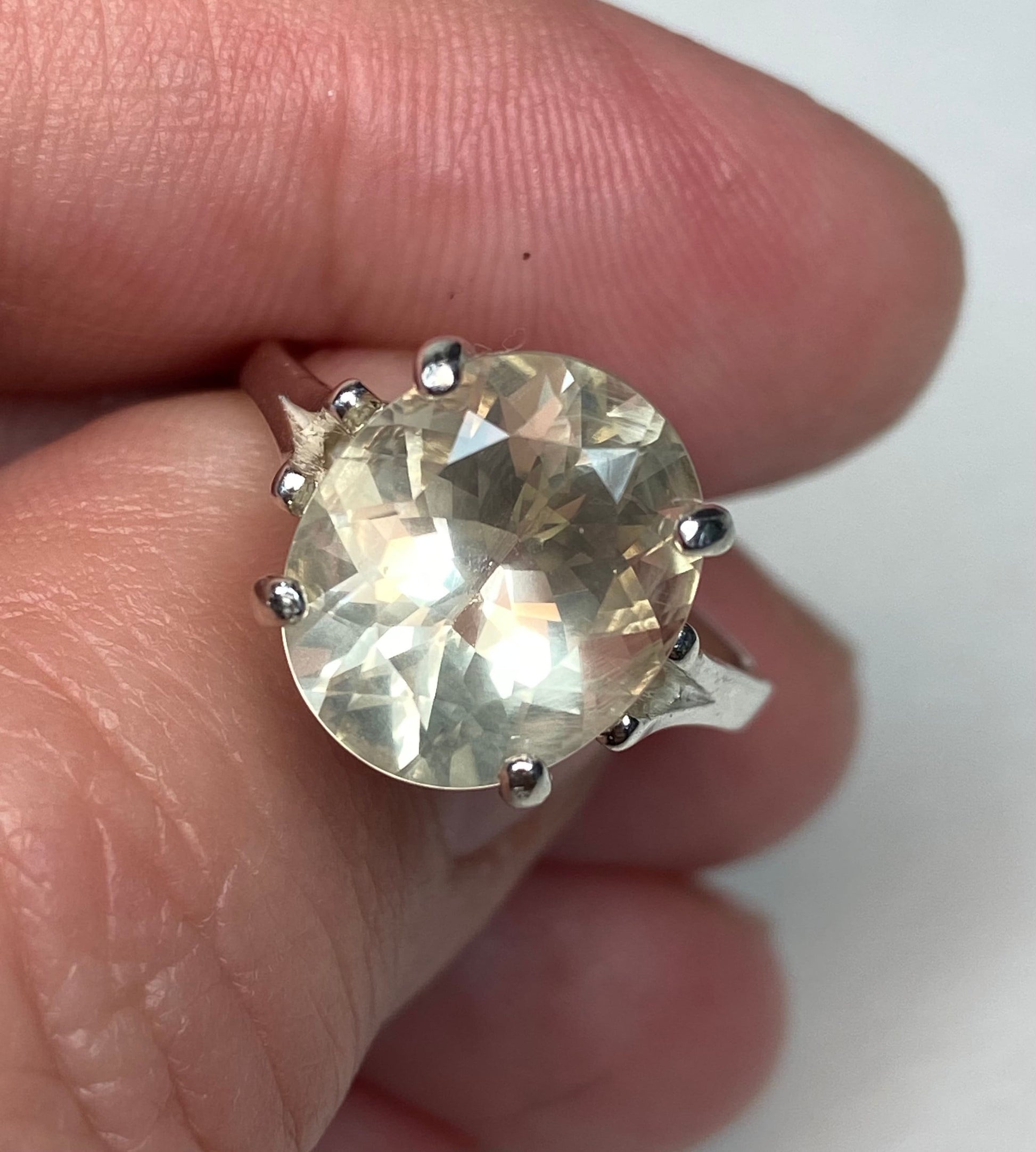 Sterling silver ring with a 12x10mm oval Oregon Sunstone.