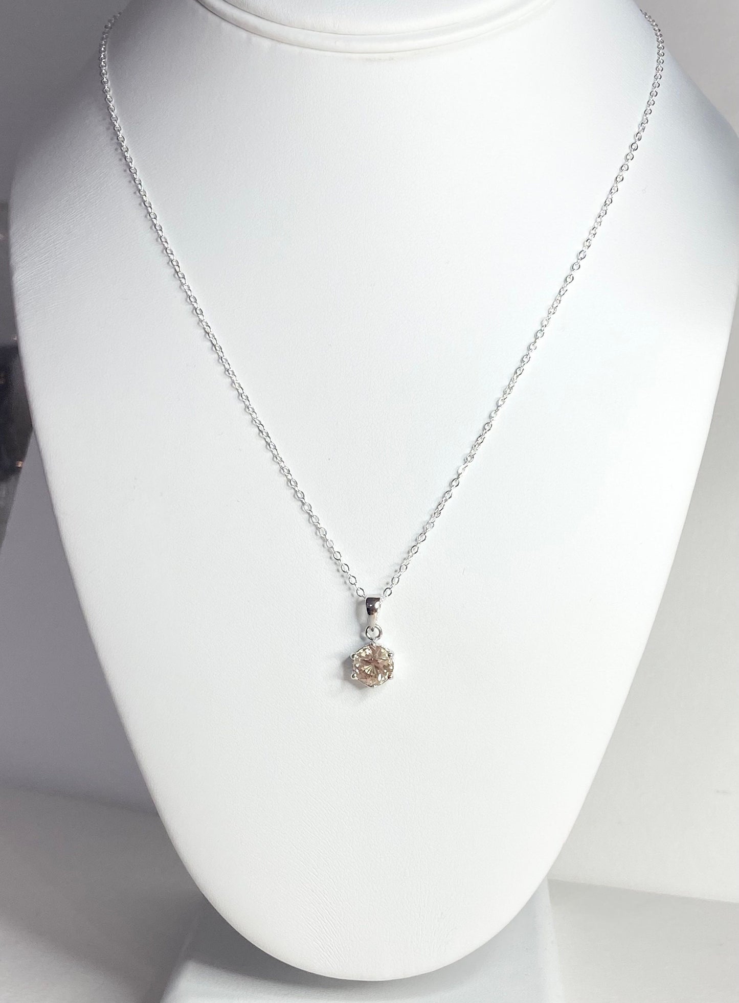 Oregon Sunstone pendant necklace solitaire fancy precision cut