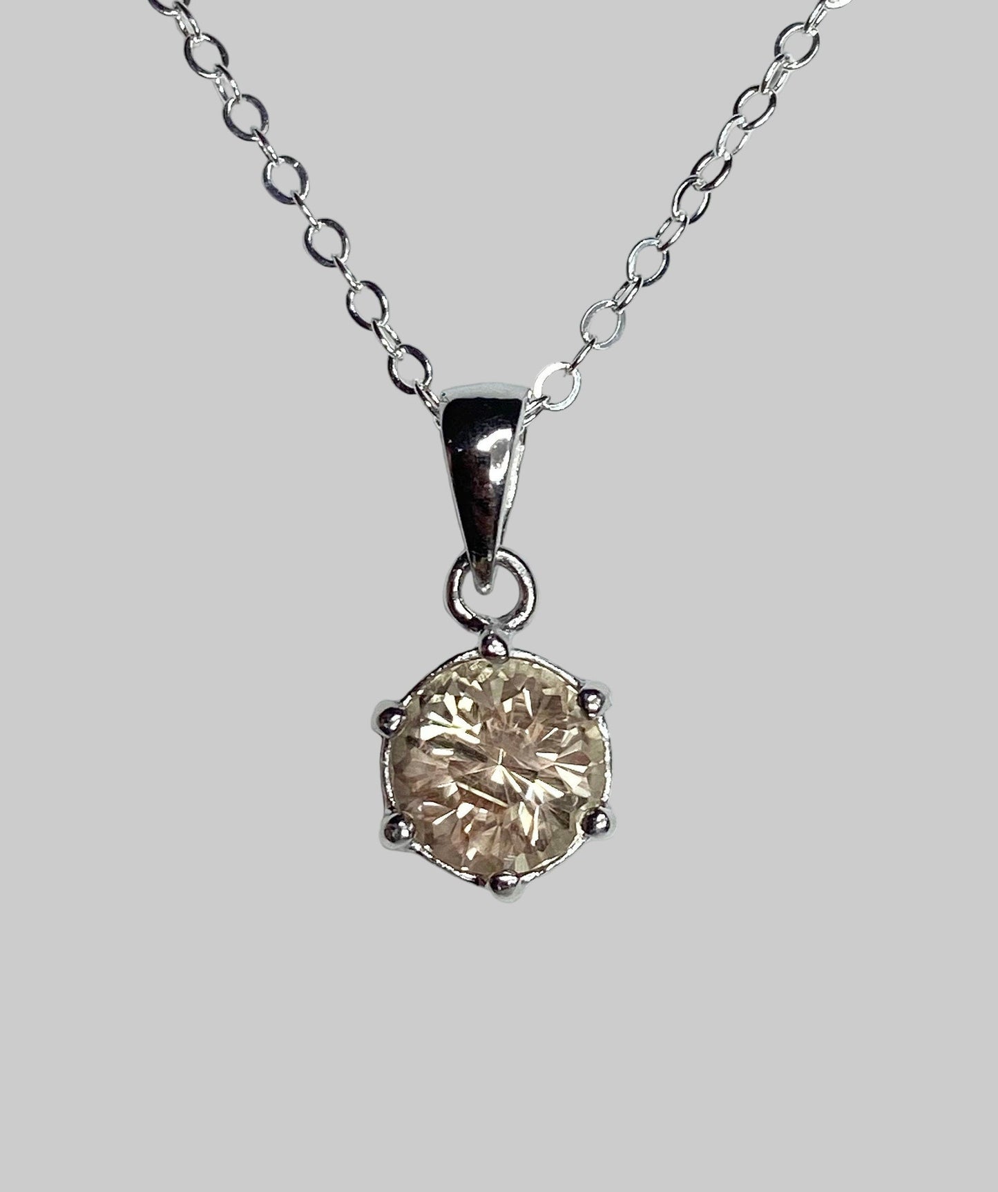 Oregon Sunstone pendant necklace solitaire fancy precision cut