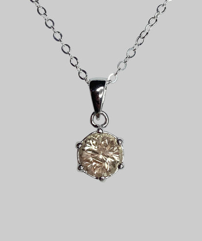 Oregon Sunstone pendant necklace solitaire fancy precision cut