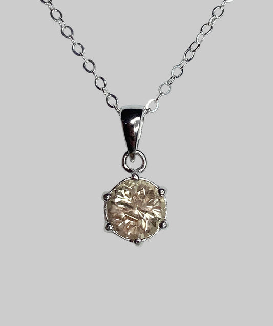 Oregon Sunstone pendant necklace solitaire fancy precision cut