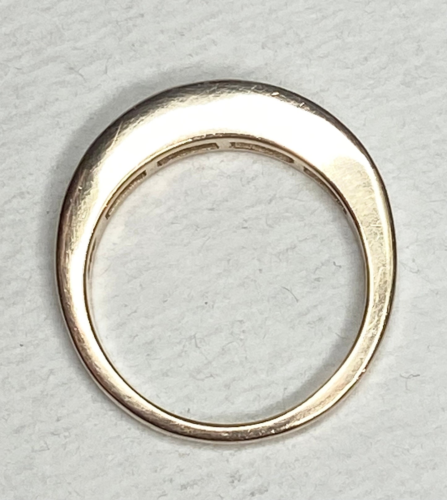 14k yellow gold anniversary band ring with princess cut diamonds.