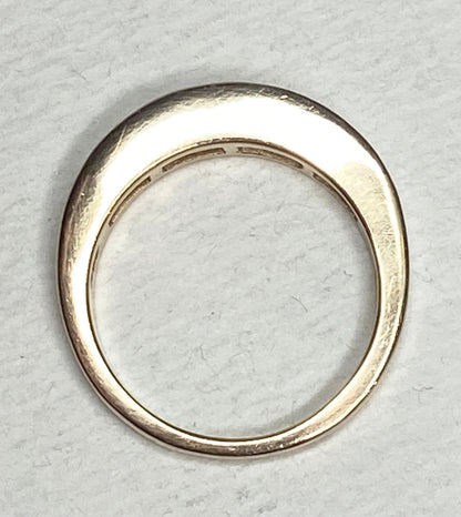 14k yellow gold anniversary band ring with princess cut diamonds.