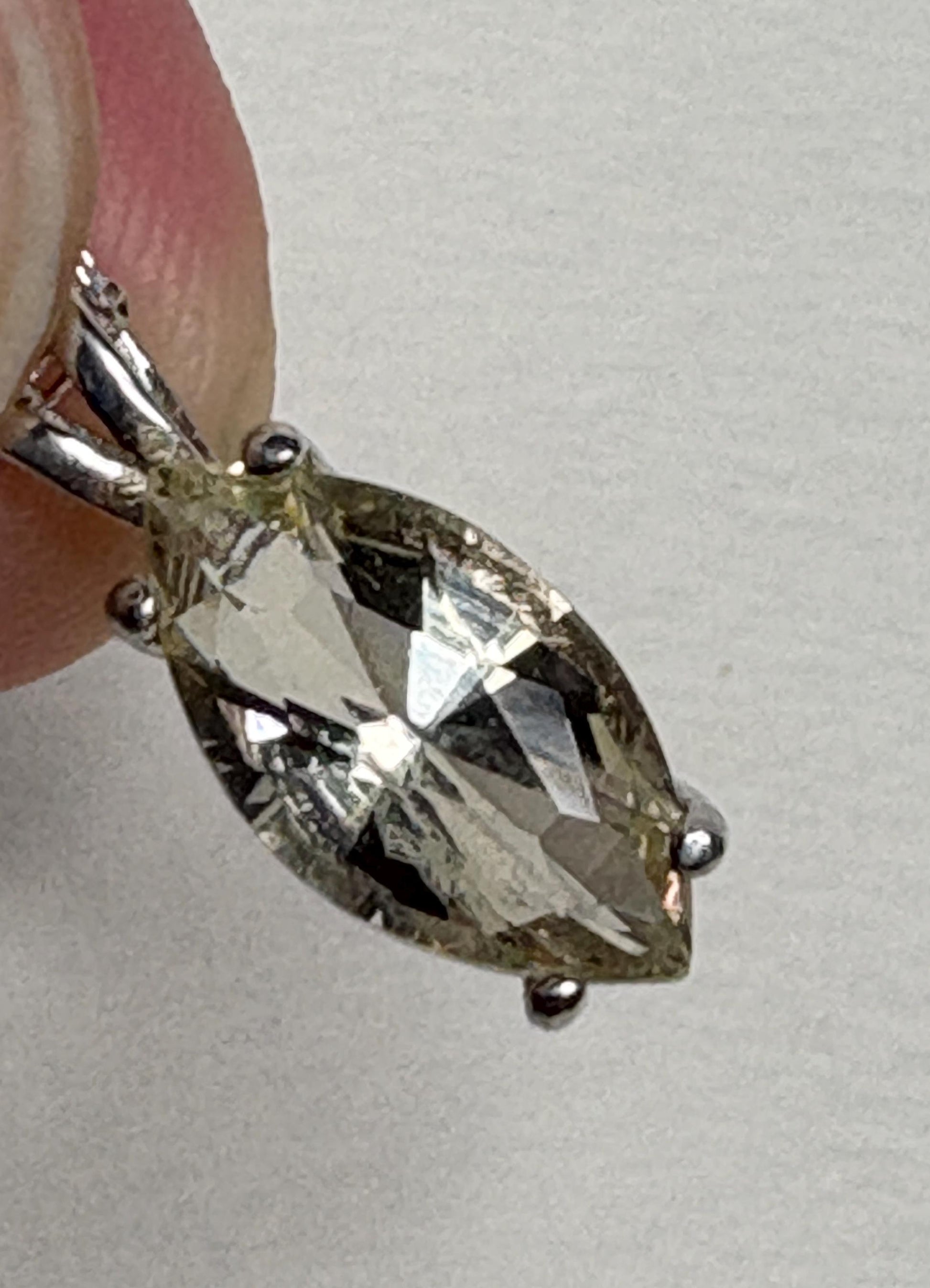 Marquise Oregon sunstone pendant in sterling silver.