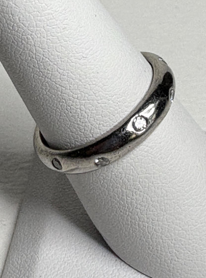 Tiffany & Co. platinum eternity band ring with diamonds.