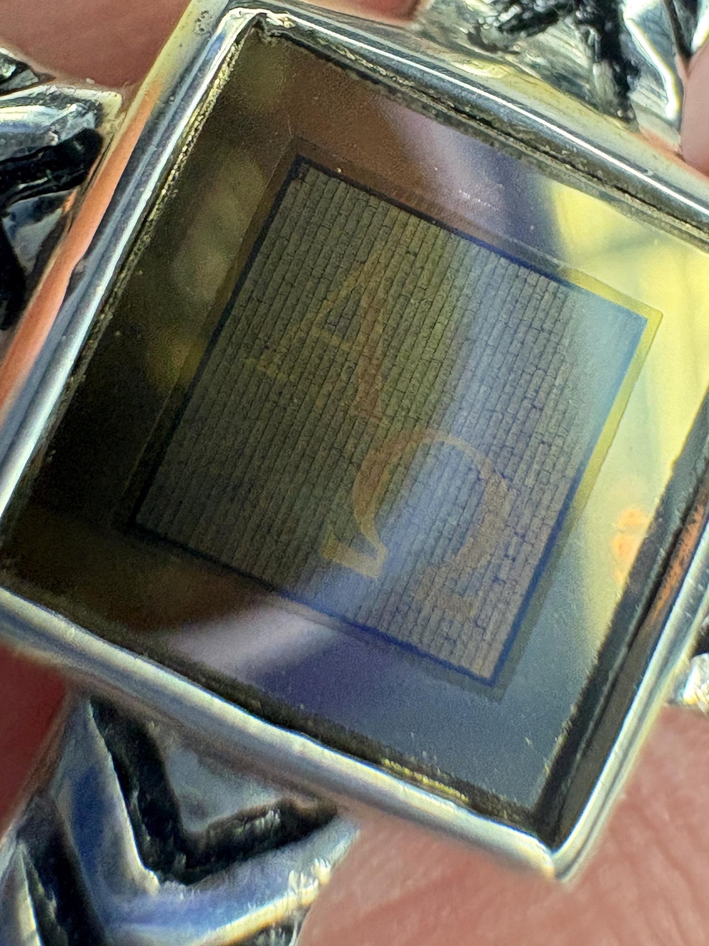 Sterling silver cross pendant necklace with a nano laser inscribed Bible under glass.