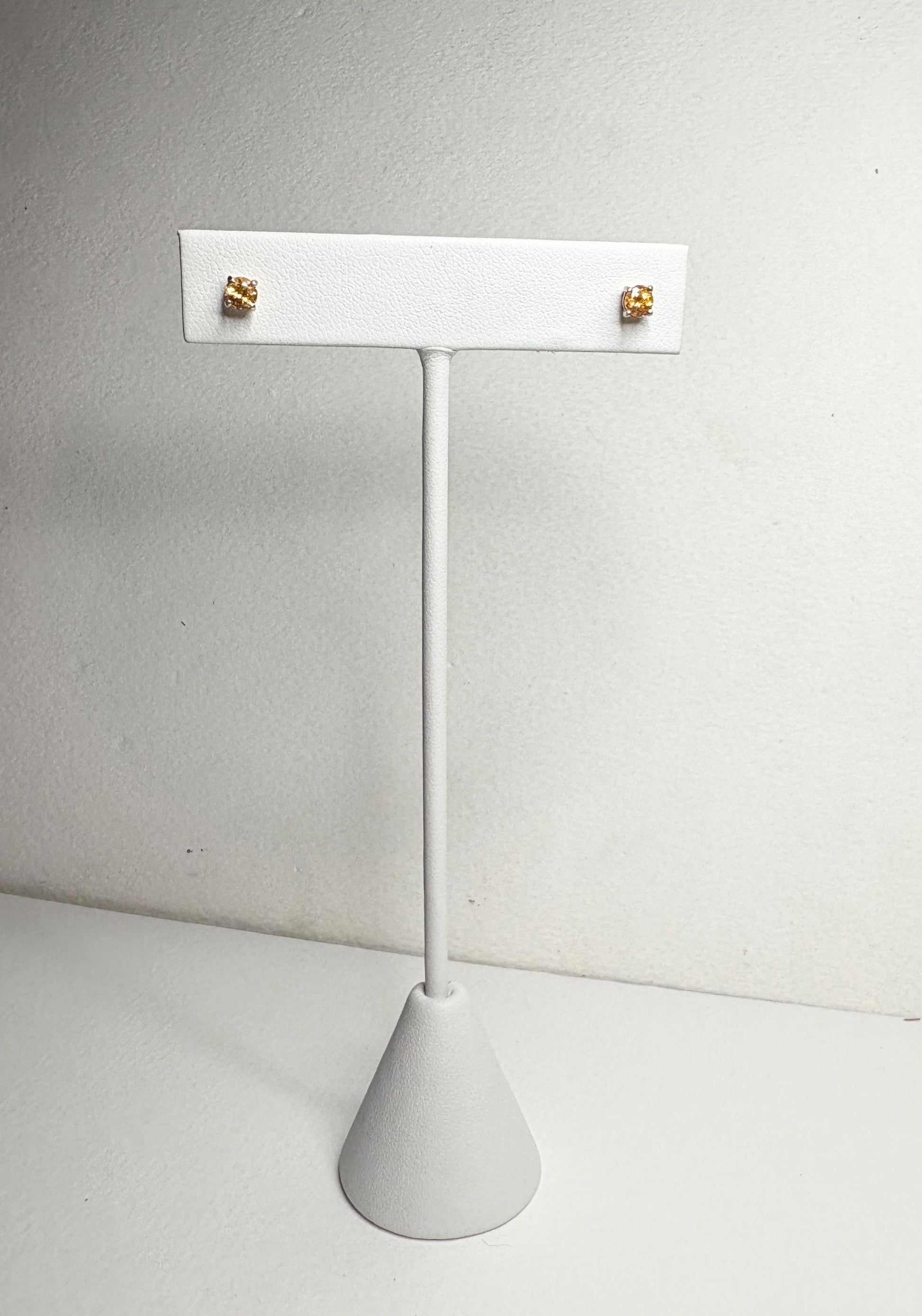 Spessartite garnet stud earrings in solid 9k gold.