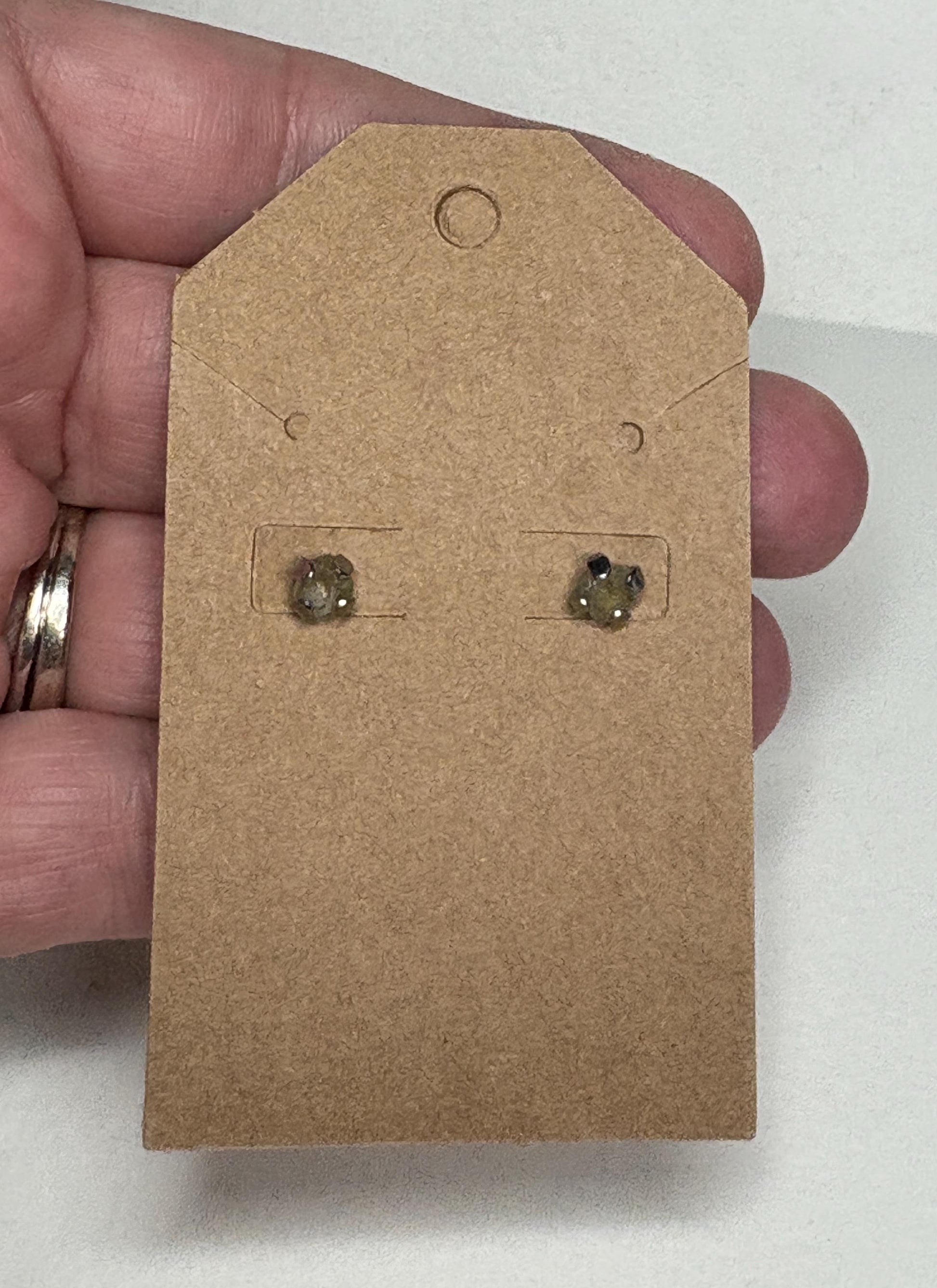 Yellow Natural Rough Matched MONTANA Sapphire Untreated Stud Earrings in Stainless steel