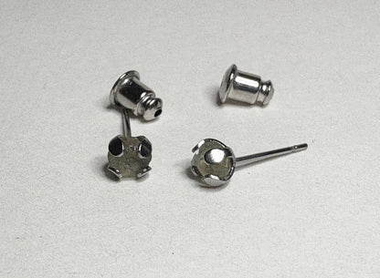 Yellow Natural Rough Matched MONTANA Sapphire Untreated Stud Earrings in Stainless steel