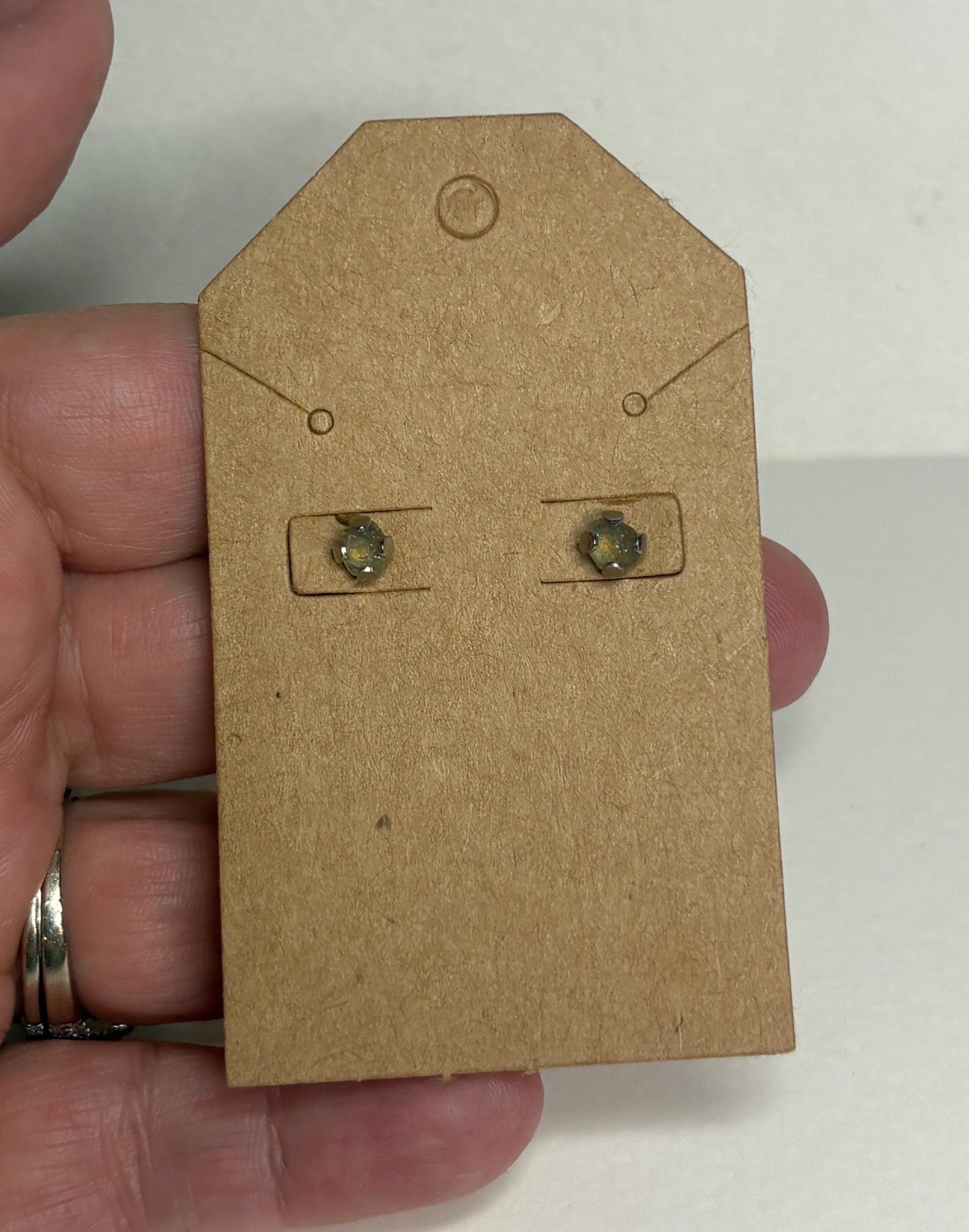 Yellow Natural Rough Matched MONTANA Sapphire Untreated Stud Earrings in Stainless steel