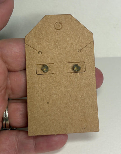 Yellow Natural Rough Matched MONTANA Sapphire Untreated Stud Earrings in Stainless steel