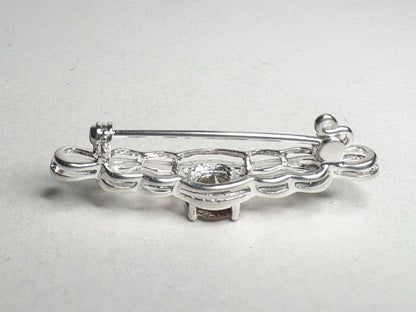 Oregon Sunstone Celtic knot bar brooch in solid sterling silver.