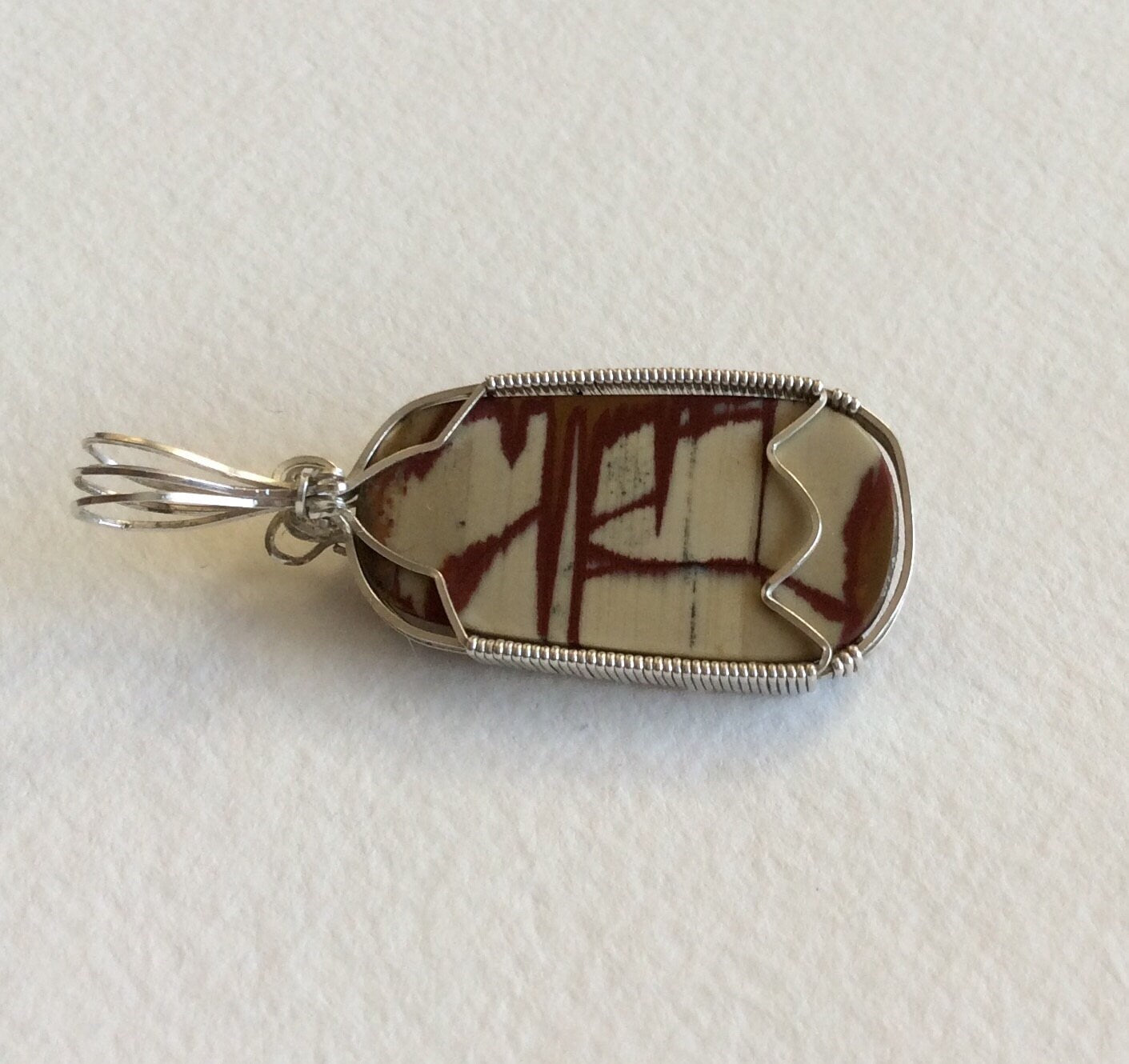 Owyhee Jasper from Oregon sterling silver wire wrapped pendant
