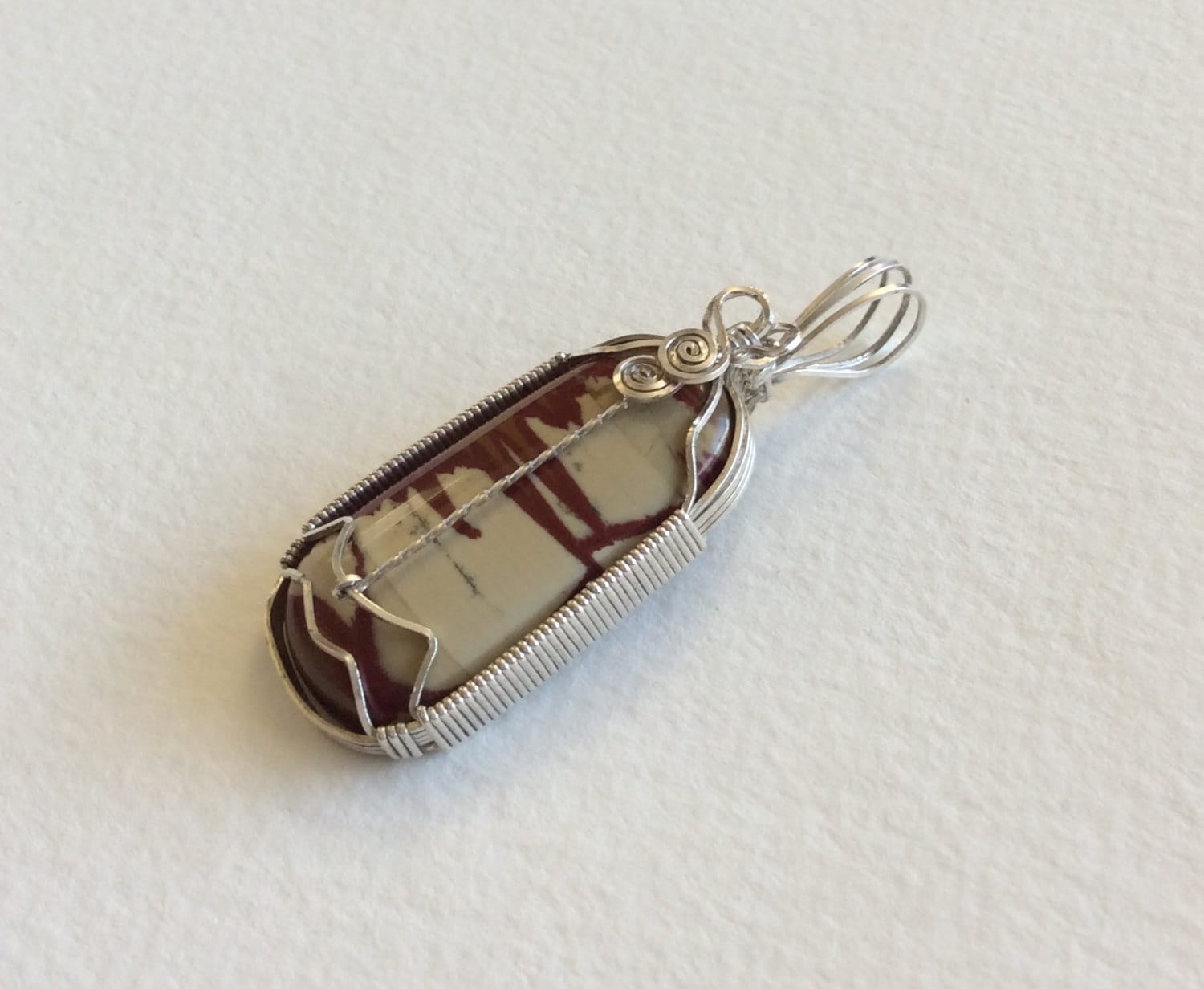 Owyhee Jasper from Oregon sterling silver wire wrapped pendant