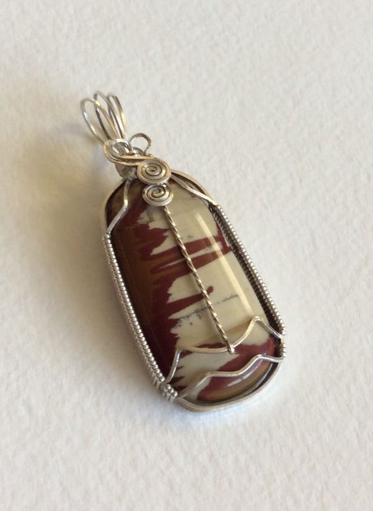 Owyhee Jasper from Oregon sterling silver wire wrapped pendant