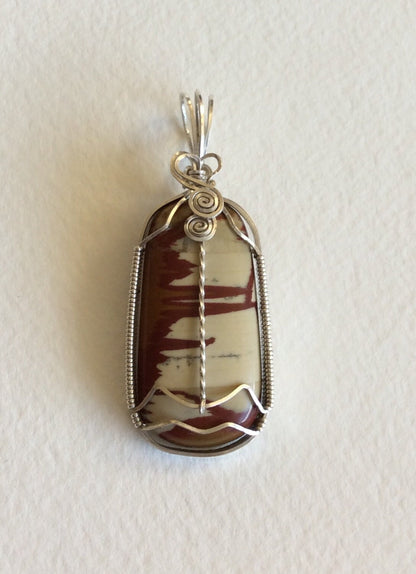 Owyhee Jasper from Oregon sterling silver wire wrapped pendant