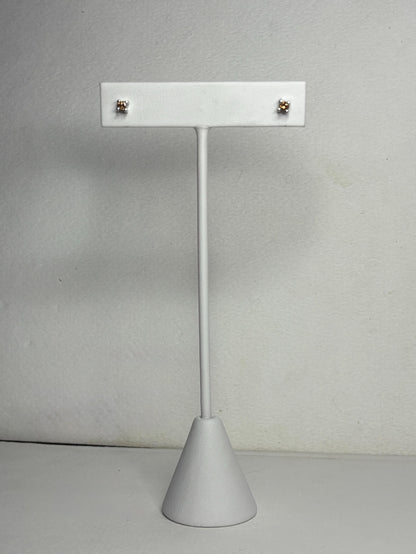 Chocolate champagne colored natural diamond stud earrings in sterling silver.