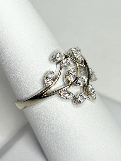 Diamond vine style ring in 14k white gold with 1/2ct diamonds.
