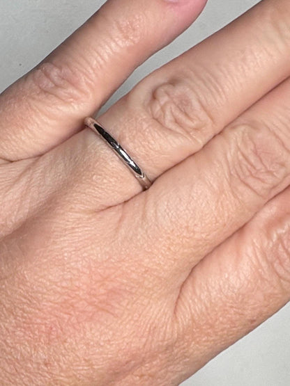 Art Deco platinum iridium chevron thin band ring.