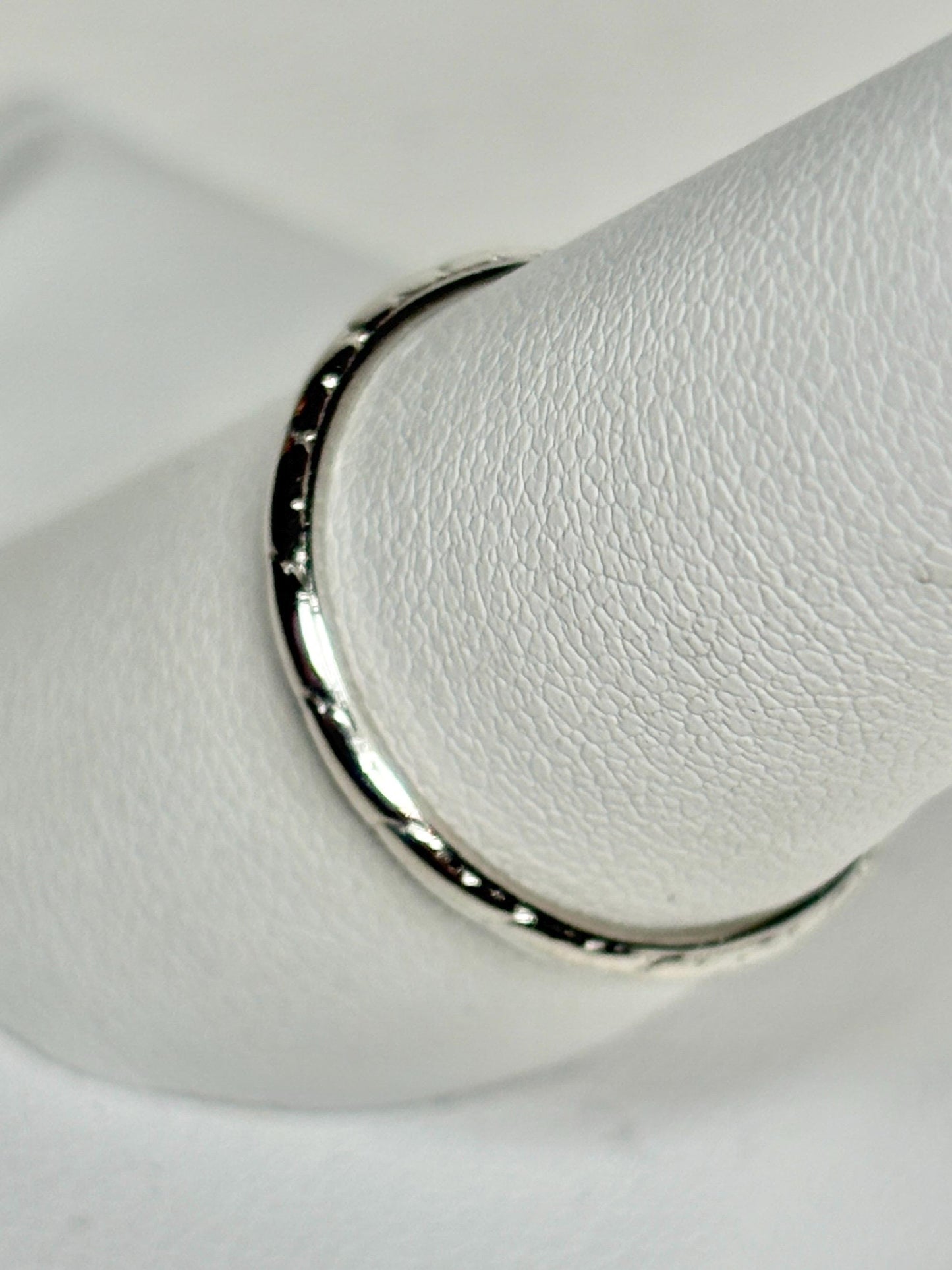 Art Deco platinum iridium thin chevron band ring.