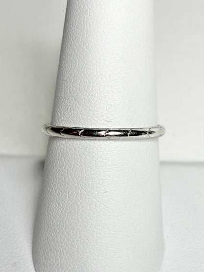 Art Deco platinum iridium stackable chevron thin band ring.