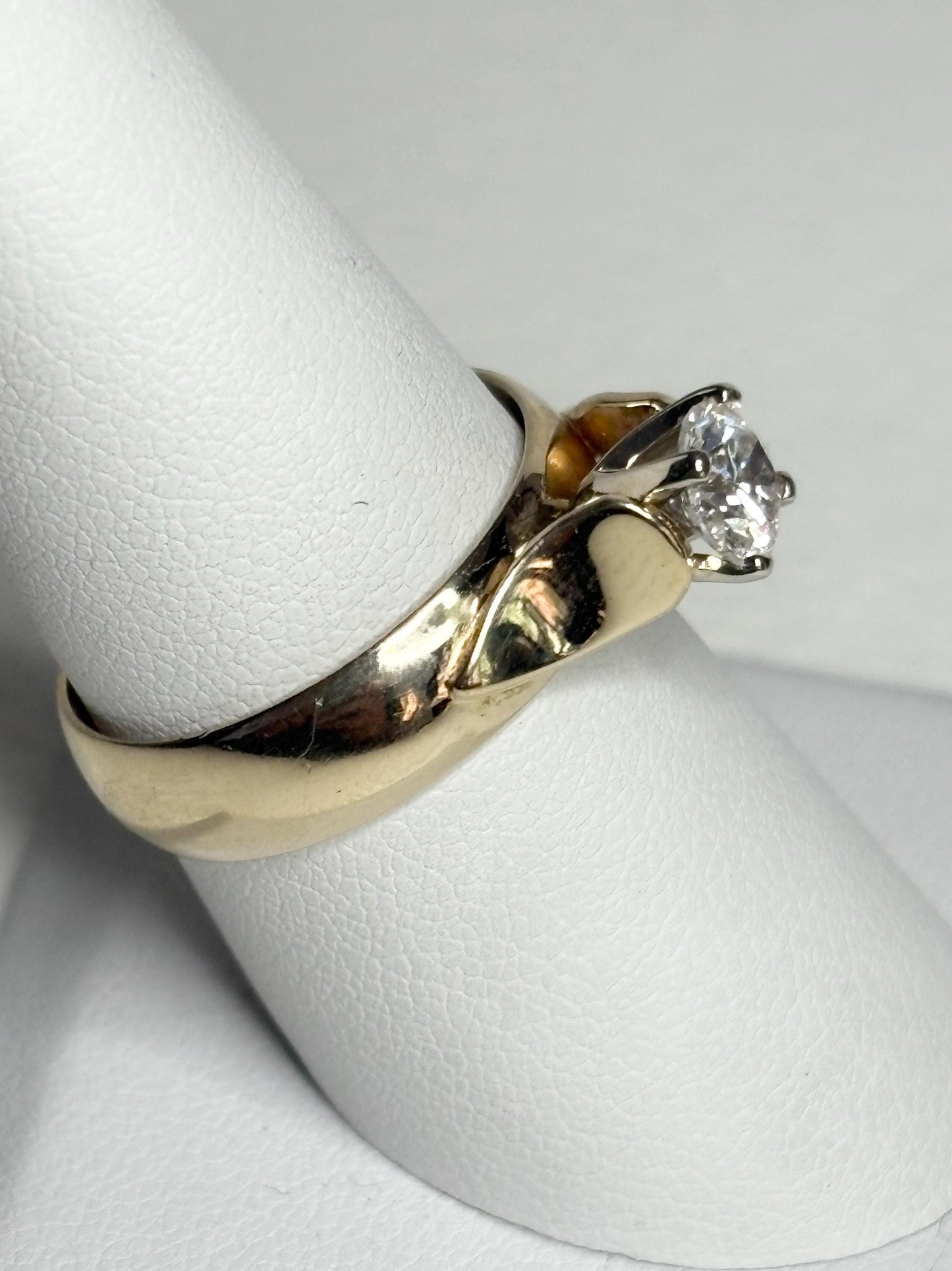 Vintage 14k gold solitaire ring with a .75ct diamond.